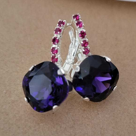 Austrian Crystal Earrings in Silver - Picture 7 of 8